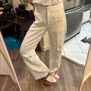 J Crew Collection Snakeskin Stripe Trouser Size 0 WHITE 59181 $795